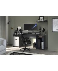  Gaming gaming desk - Particle panels - Shadow gray and black - 180 x 67 x 92 cm