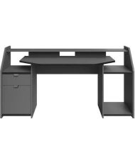  Gaming-Gaming-Schreibtisch – Partikelplatten – Schattengrau und Schwarz – 180 x 67 x 92 cm