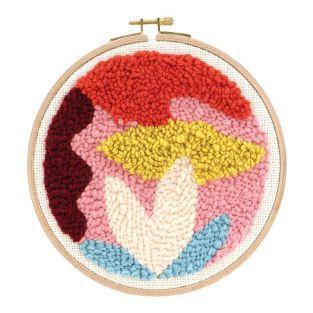 Coffret Punch needle Ø 20 cm - Abstrait
