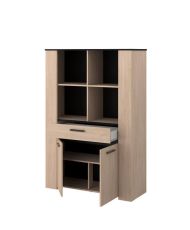 Hohes Sideboard – Brooklyn-Eiche und Schwarz – 110 x 40,5 x 159,7 cmPARISOT