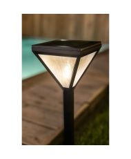 Solarlaterne aus Edelstahl, Perlenglas, 25 Lumen, warmweiß – GALIX