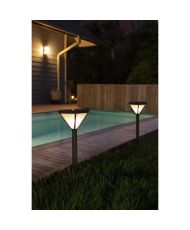 Solarlaterne aus Edelstahl, Perlenglas, 25 Lumen, warmweiß – GALIX