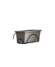 Planter 60 x 20 Cm + Tray + Balcony support TERRA Collection - Taupe