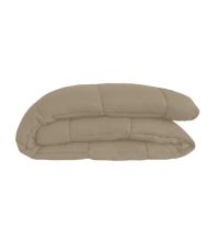 Warme Mikrofaser-Bettdecke in Taupe und Leinen, 140 x 200 cm