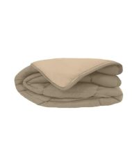 Warme Mikrofaser-Bettdecke in Taupe und Leinen, 240 x 260 cm