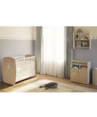 Lit NEVA 120*60 avec tiroir blanc/naturel