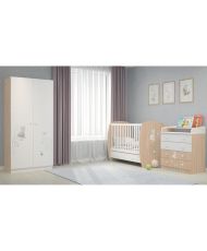 NEVA bed 120*60 with white/natural drawer