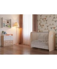 Lit NEVA 120*60 avec tiroir blanc/naturel