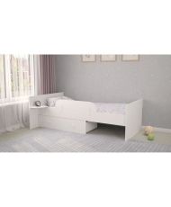 Lit combiné évolutif Ameli blanc/naturel de 60 x 120 cm à 90 x 190 cm
