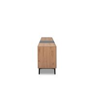 Buffet Bas / Meuble TV NOLA - chêne et noir - 4 portes - 200 x 42 x 65 cm