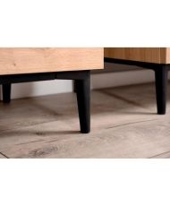 Buffet Bas / Meuble TV NOLA - chêne et noir - 4 portes - 200 x 42 x 65 cm