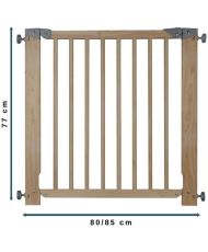 Barrière de sécurité Enfant OLEANE 8 - 80 à 85 cm - Bois - Amovible - Fixation par pression 4 points