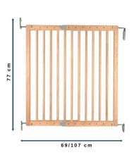 Child safety barrier PLUM - 69 to 107 cm - Wood - Swiveling - Easy opening