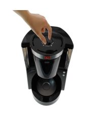 Cafetera Negra/Acero Cepillado - 8 tazas - Sistema antigoteo