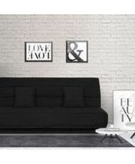 Banquette Clic clac 120 x 190 - Tissu noir - MELISSA
