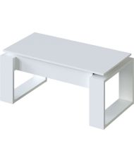Table basse relevable - Mélaminé blanc - 105 x 55 x 45 cm NOVA
