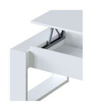 Table basse relevable - Mélaminé blanc - 105 x 55 x 45 cm NOVA