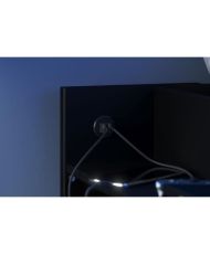  Letto per bambini combinato a soppalco LED Gamer ONLINE - 90 x 200 cm - Nero opaco - Rete inclusa