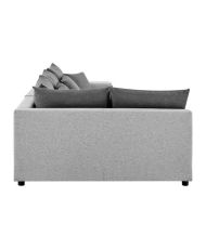 Canapé d'angle convertible gauche + coffre de rangement + 4 coussins - gris foncé et clair - 250 x 163 x 88 cm - FLASH