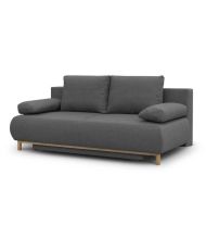 Panca trasformabile a 3 posti MIKA - Tessuto grigio - Contenitore - 192 x 84 x 93 cm