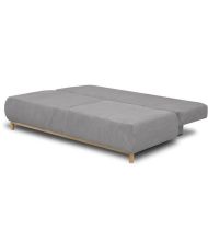 Panca trasformabile a 3 posti MIKA - Velluto a coste grigio chiaro - Contenitore - 192 x 84 x 93 cm