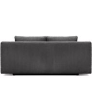 Panca trasformabile a 3 posti MIKA - Velluto a coste grigio scuro - Scatola portaoggetti - 192 x 84 x 93 cm