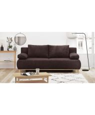 MIKA 3-seater convertible bench - Dark brown corduroy - Storage box - 192 x 84 x 93 cm