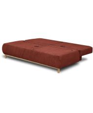 Panca trasformabile a 3 posti MIKA - Velluto a coste terracotta - Scatola portaoggetti - 192 x 84 x 93 cm