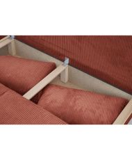 MIKA 3-Sitzer-Umbaubank – Terrakotta-Cord – Aufbewahrungsbox – 192 x 84 x 93 cm