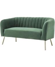 Canapé 2 places - Bleu vert - Velours - 142 x 70 x 71 cm - MATHIS