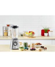 Moulinex Blender mixeur, Puissance 800 W, Lames inox, 5 vitesses, Bol verre thermique 1,75 L