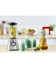 MOULINEX Standmixer, Leistung 800 W, Edelstahlmesser, 5 Geschwindigkeiten, 1,75 l Thermoglasschüssel