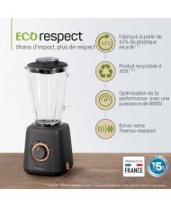 Moulinex Blender électrique, Design écologique, Smoothie, Milk-shake, Gaspacho, Soupe, 1,75 L, 4 lames, 800 W