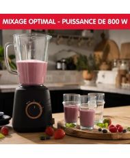 MOULINEX Elektromixer, umweltfreundliches Design, Smoothie, Milchshake, Gazpacho, Suppe, 1,75 l, 4 Klingen, 800 W