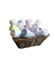 DOUX NID 2 Draps Housse Blanc pois/Perle 70 x 140 cm