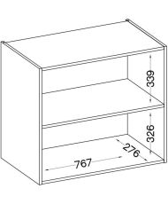 Hochschrank mit 2 Kipptüren - 80 x 31,6 x 72 - Mattgrau - LASSEN