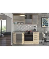 Komplette Küche 180 cm mit Arbeitsplatte - Sonoma-Eiche - LASSEN