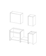 Komplette Küche 180 cm mit Arbeitsplatte - Sonoma-Eiche - LASSEN
