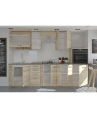 LASSEN Complete kitchen 300 cm with half-column oven and hood - sonoma oak