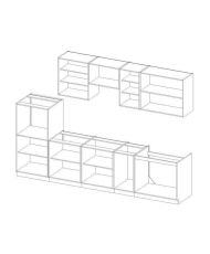 LASSEN Cuisine complète 300 cm avec demi-colonne four et hotte - chêne sonoma