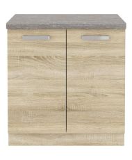 Unterschrank mit 2 Flügeltüren und Arbeitsplatte – Sonoma-Eiche – 80 x 51,6 x 82 cm – LASSEN