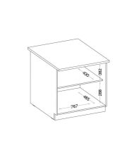 Meuble bas 2 portes battantes avec plan de travail - chêne sonoma - 80 x 51,6 x 82 cm - LASSEN