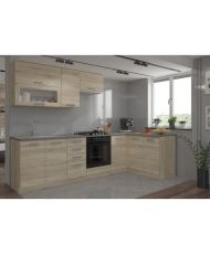 LASSEN Komplette Eckküche 240 x 165 cm mit Arbeitsplatte – Wendeecke – Sonoma-Eiche