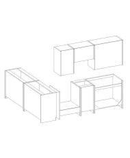 LASSEN Komplette Eckküche 240 x 165 cm mit Arbeitsplatte – Wendeecke – Sonoma-Eiche