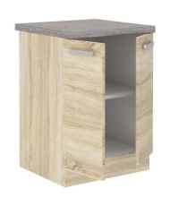 Meuble bas 2 portes battantes - chêne sonoma - 60 x 51,6 x 85 cm - LASSEN