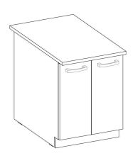 Meuble bas 2 portes battantes - chêne sonoma - 60 x 51,6 x 85 cm - LASSEN