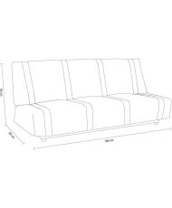 Banquette clic clac 3 places - anthracite - 193 x 92 cm - LENA