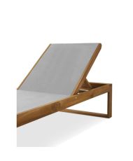Bain de soleil en bois d'acacia et textilene gris LEVATA