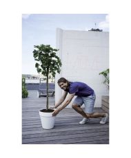Pot de fleurs rond avec roues Loft Urban Ø 40 cm - Gris chaud