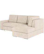Umwandelbares 4-Sitzer-Sofa ARTEMIS für die rechte Ecke – Beigefarbener Cord – 246 x 174 x 96 cm